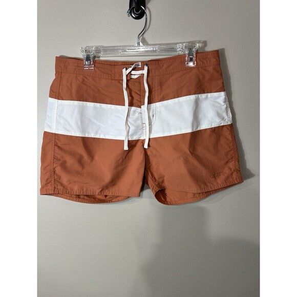 Saturdays New York City Ennis Boardshort Size 33 Orange Ivory Swim Shorts - Picture 1 of 15